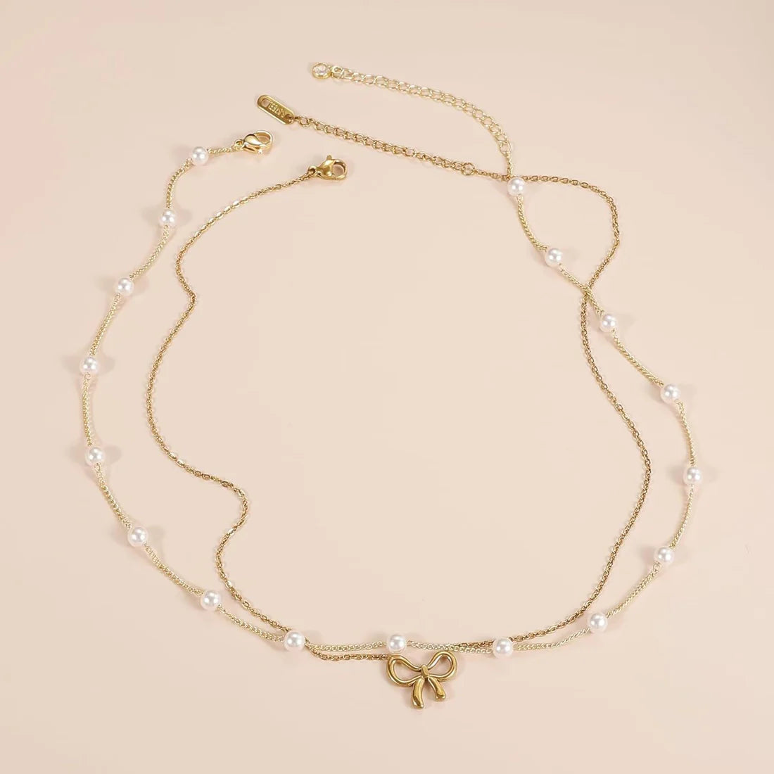 Women's Minimalist And Versatile Pearl Bow Necklace Fashion Jewelry